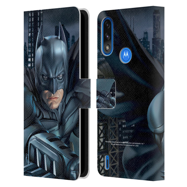 The Dark Knight Character Art Batman Leather Book Wallet Case Cover For Motorola Moto E7 Power / Moto E7i Power