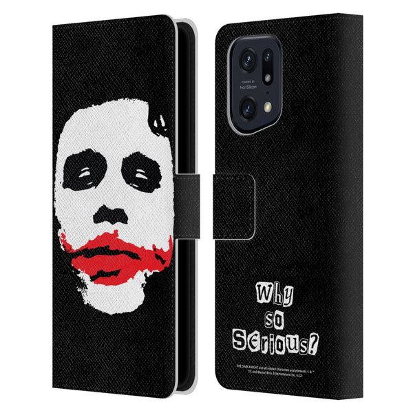 The Dark Knight Character Art Joker Face Leather Book Wallet Case Cover For OPPO Find X5 Pro