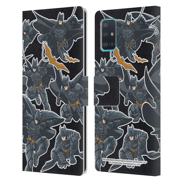 The Dark Knight Character Art Batman Sticker Collage Leather Book Wallet Case Cover For Samsung Galaxy A51 (2019)