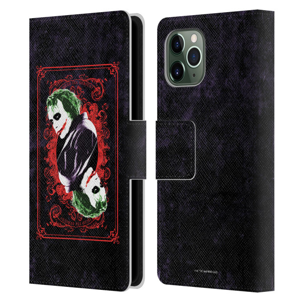 The Dark Knight Graphics Joker Card Leather Book Wallet Case Cover For Apple iPhone 11 Pro