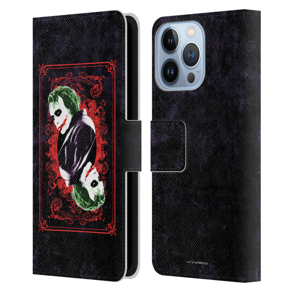 The Dark Knight Graphics Joker Card Leather Book Wallet Case Cover For Apple iPhone 13 Pro