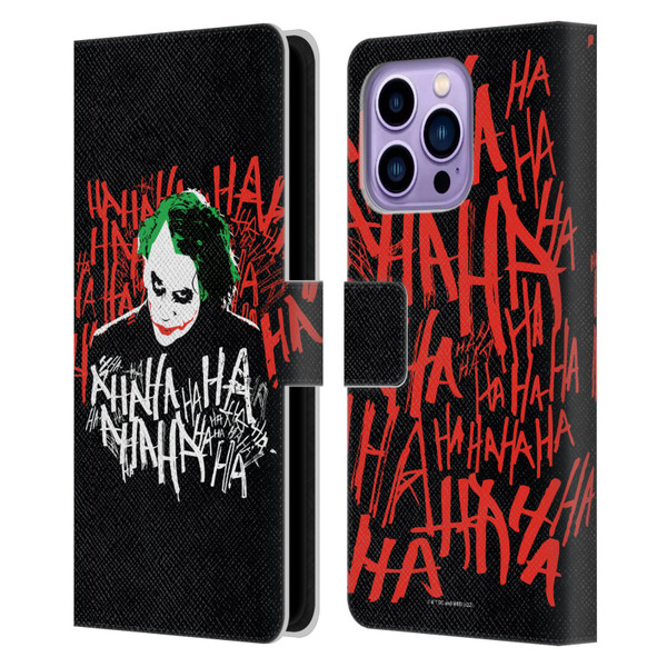 The Dark Knight Graphics Joker Laugh Leather Book Wallet Case Cover For Apple iPhone 14 Pro Max