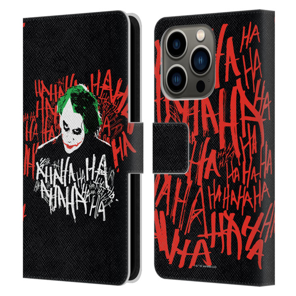 The Dark Knight Graphics Joker Laugh Leather Book Wallet Case Cover For Apple iPhone 14 Pro