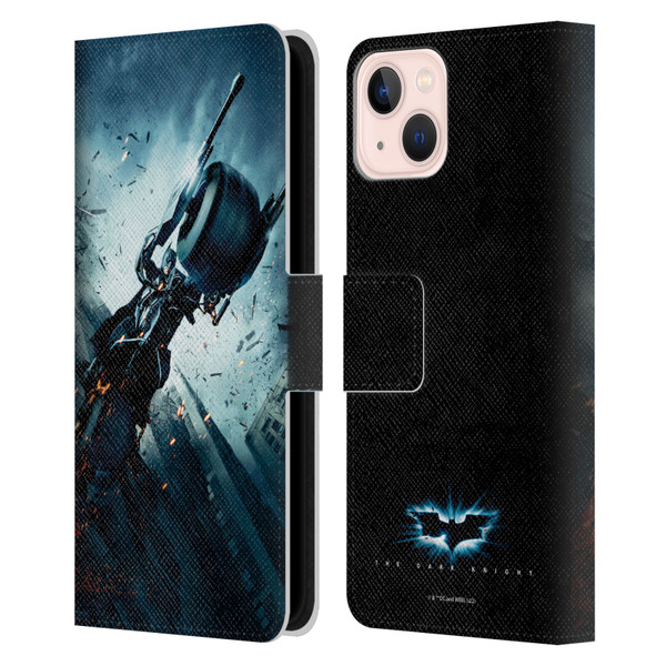 The Dark Knight Key Art Batman Batpod Leather Book Wallet Case Cover For Apple iPhone 13