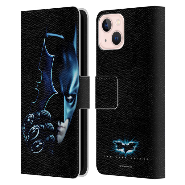 The Dark Knight Key Art Batman Batarang Leather Book Wallet Case Cover For Apple iPhone 13