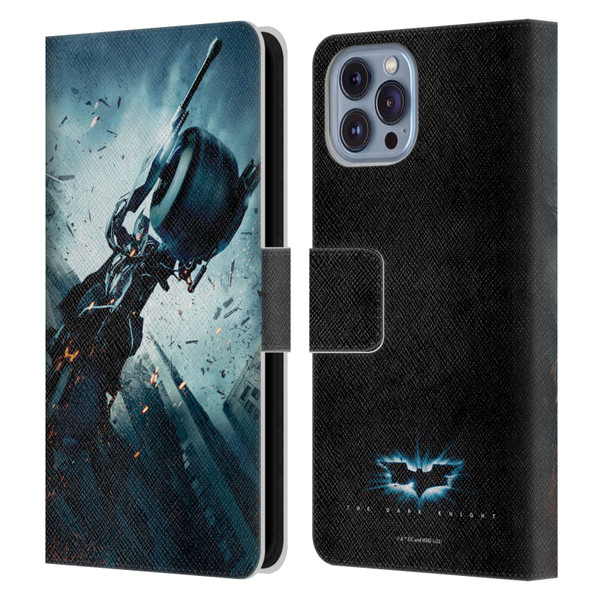 The Dark Knight Key Art Batman Batpod Leather Book Wallet Case Cover For Apple iPhone 14