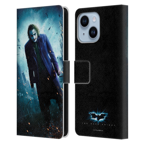 The Dark Knight Key Art Joker Poster Leather Book Wallet Case Cover For Apple iPhone 14 Plus