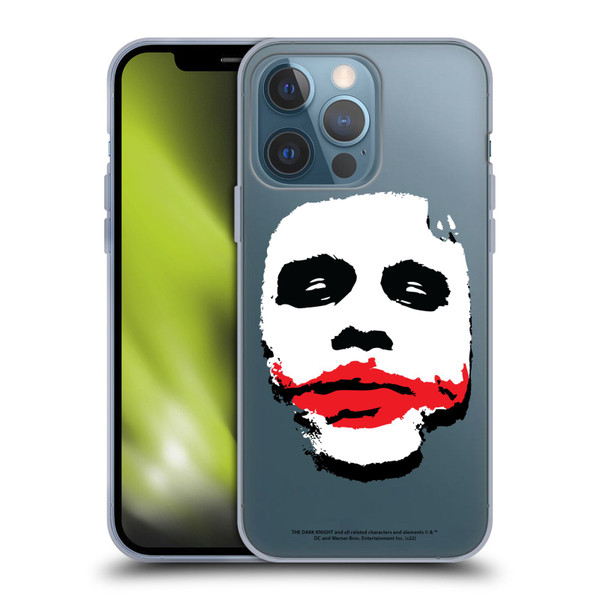 The Dark Knight Character Art Joker Face Soft Gel Case for Apple iPhone 13 Pro