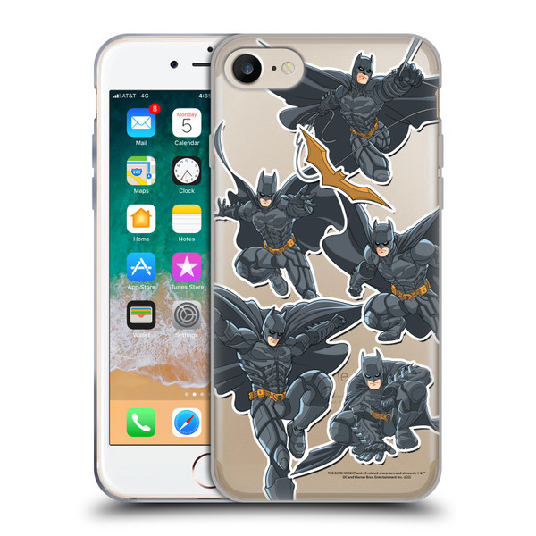 The Dark Knight Character Art Batman Sticker Collage Soft Gel Case for Apple iPhone 7 / 8 / SE 2020 & 2022