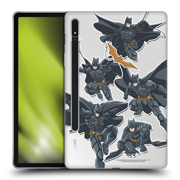 The Dark Knight Character Art Batman Sticker Collage Soft Gel Case for Samsung Galaxy Tab S8