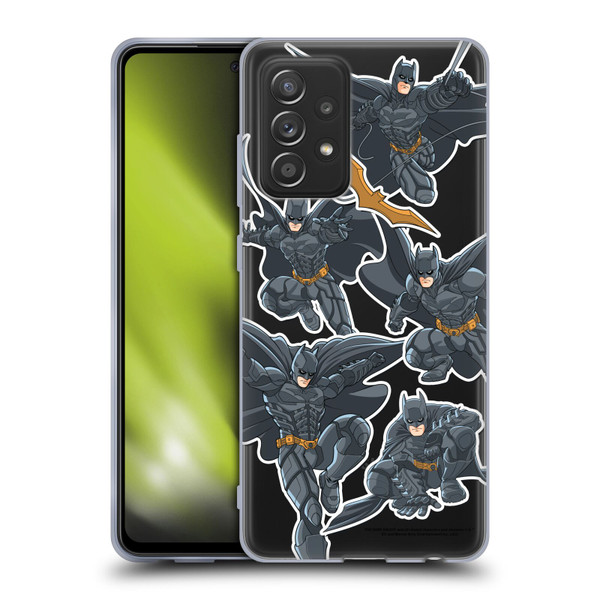 The Dark Knight Character Art Batman Sticker Collage Soft Gel Case for Samsung Galaxy A52 / A52s / 5G (2021)