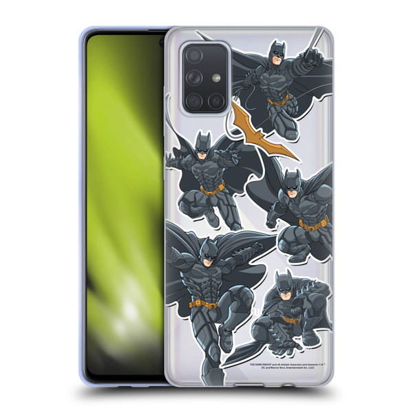 The Dark Knight Character Art Batman Sticker Collage Soft Gel Case for Samsung Galaxy A71 (2019)