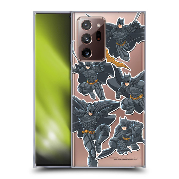 The Dark Knight Character Art Batman Sticker Collage Soft Gel Case for Samsung Galaxy Note20 Ultra / 5G