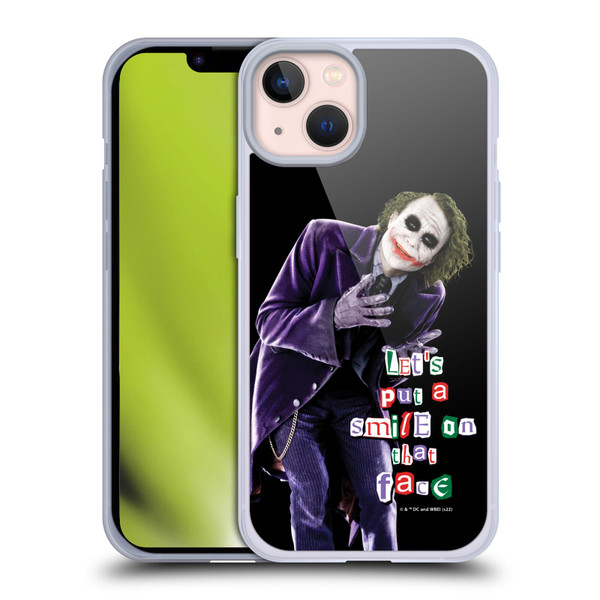 The Dark Knight Graphics Joker Put A Smile Soft Gel Case for Apple iPhone 13