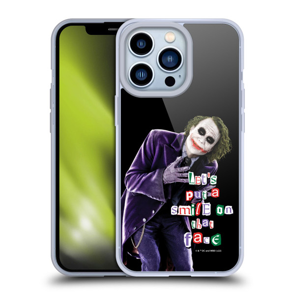 The Dark Knight Graphics Joker Put A Smile Soft Gel Case for Apple iPhone 13 Pro