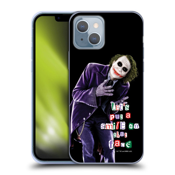 The Dark Knight Graphics Joker Put A Smile Soft Gel Case for Apple iPhone 14