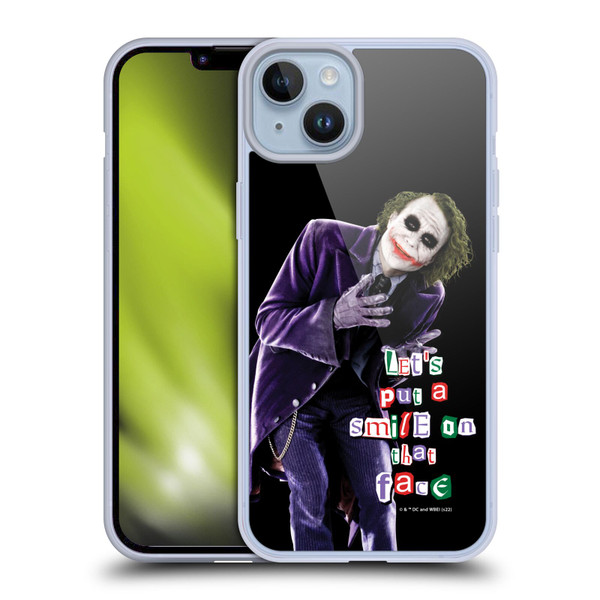 The Dark Knight Graphics Joker Put A Smile Soft Gel Case for Apple iPhone 14 Plus