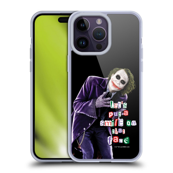 The Dark Knight Graphics Joker Put A Smile Soft Gel Case for Apple iPhone 14 Pro Max