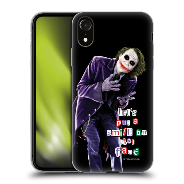The Dark Knight Graphics Joker Put A Smile Soft Gel Case for Apple iPhone XR