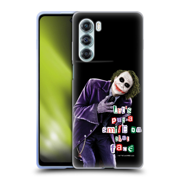 The Dark Knight Graphics Joker Put A Smile Soft Gel Case for Motorola Edge S30 / Moto G200 5G
