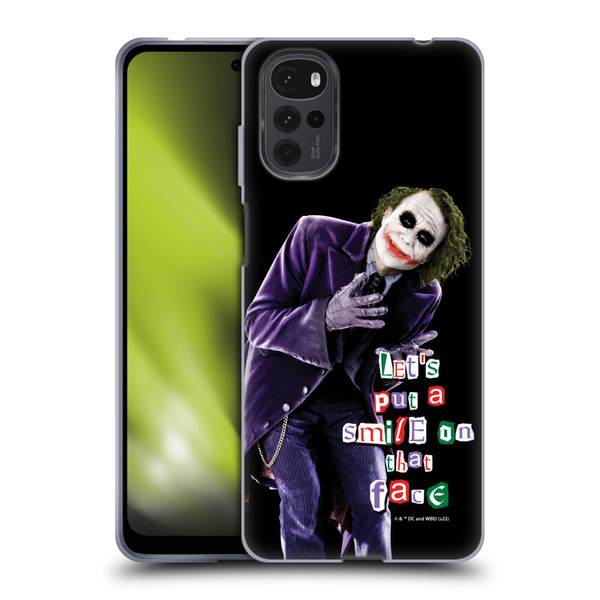 The Dark Knight Graphics Joker Put A Smile Soft Gel Case for Motorola Moto G22