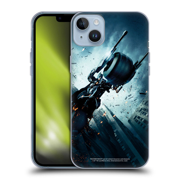 The Dark Knight Key Art Batman Batpod Soft Gel Case for Apple iPhone 14 Plus