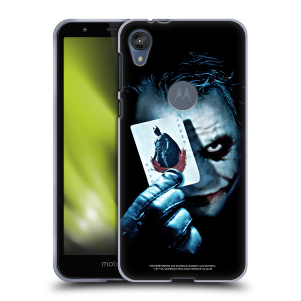 The Dark Knight Key Art Joker Card Soft Gel Case for Motorola Moto E6