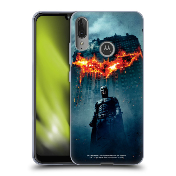 The Dark Knight Key Art Batman Poster Soft Gel Case for Motorola Moto E6 Plus