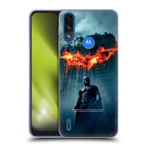 The Dark Knight Key Art Batman Poster Soft Gel Case for Motorola Moto E7 Power / Moto E7i Power