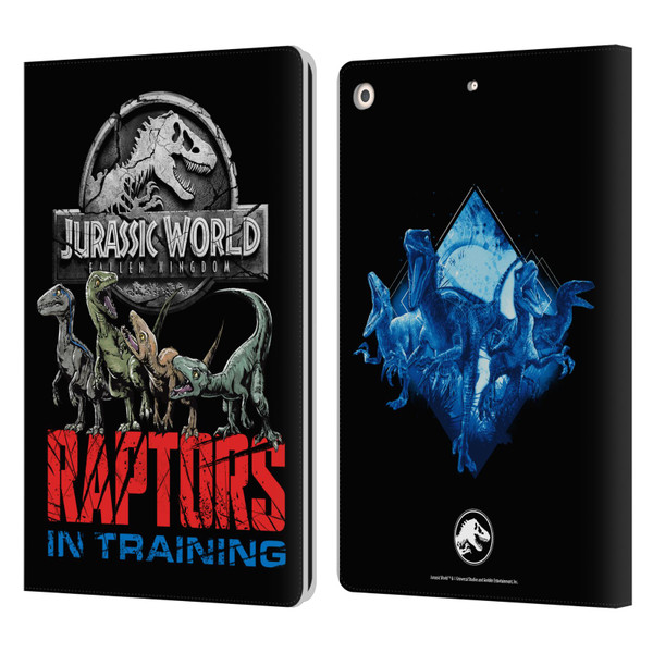Jurassic World Fallen Kingdom Key Art Raptors In Training Leather Book Wallet Case Cover For Apple iPad 10.2 2019/2020/2021