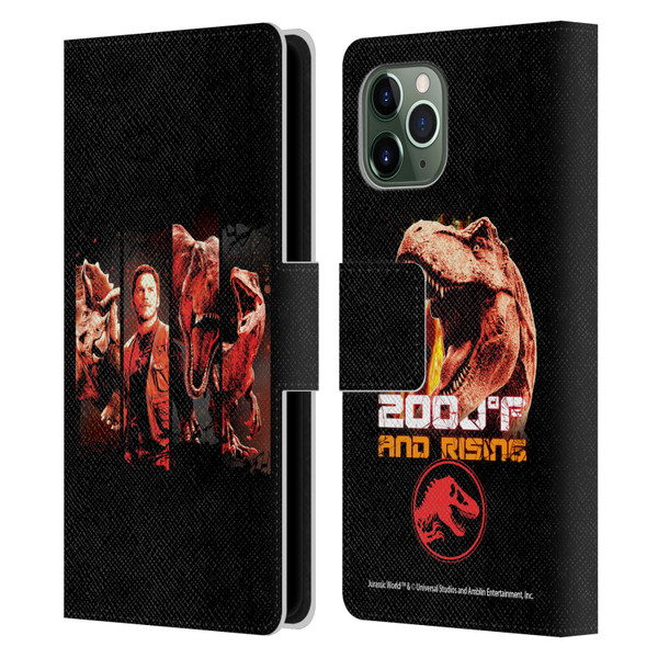 Jurassic World Fallen Kingdom Key Art Character Frame Leather Book Wallet Case Cover For Apple iPhone 11 Pro