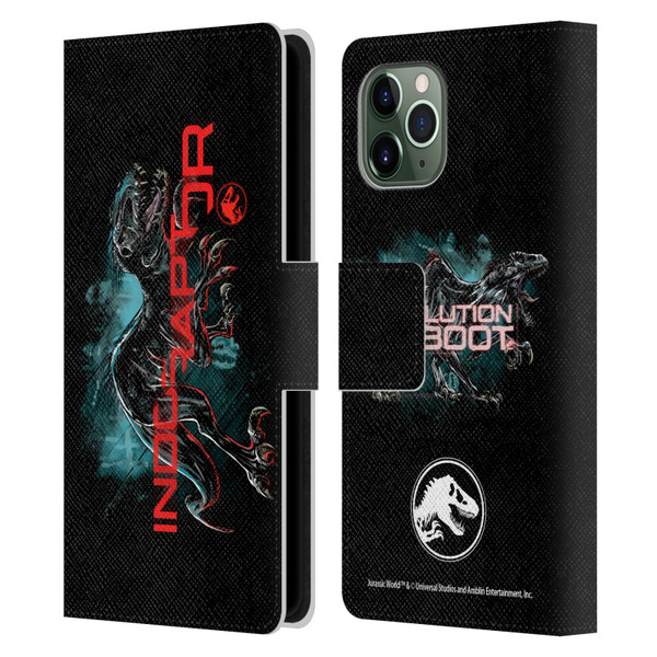 Jurassic World Fallen Kingdom Key Art Indoraptor Leather Book Wallet Case Cover For Apple iPhone 11 Pro