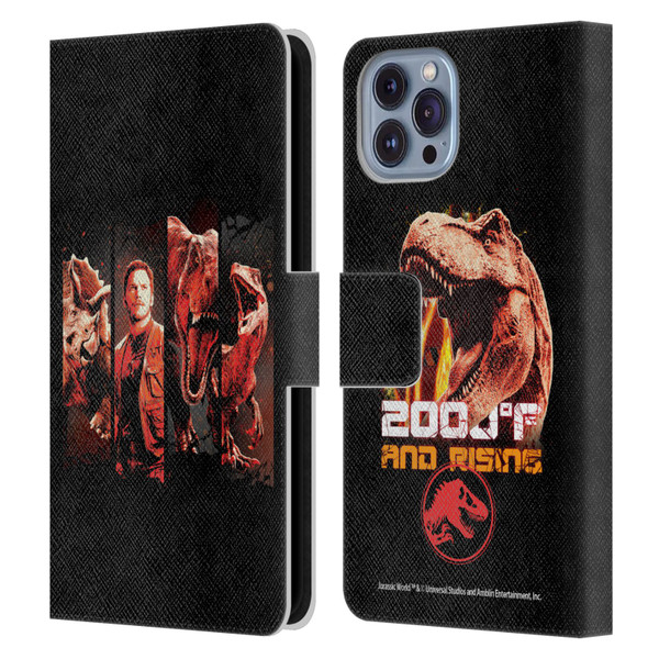 Jurassic World Fallen Kingdom Key Art Character Frame Leather Book Wallet Case Cover For Apple iPhone 14