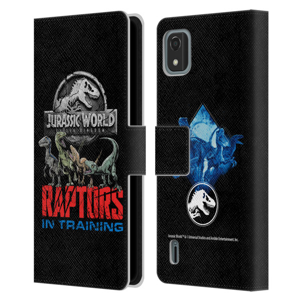 Jurassic World Fallen Kingdom Key Art Raptors In Training Leather Book Wallet Case Cover For Nokia C2 2nd Edition