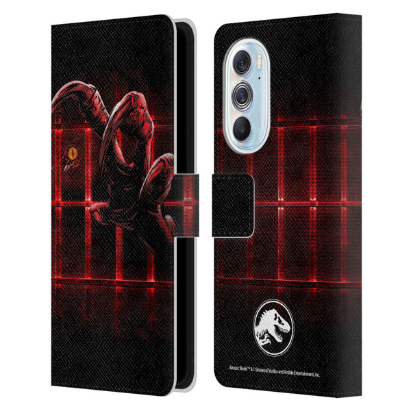 Jurassic World Fallen Kingdom Key Art Claw In Dark Leather Book Wallet Case Cover For Motorola Edge X30