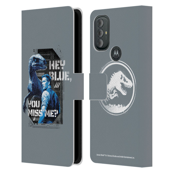 Jurassic World Fallen Kingdom Key Art Hey Blue & Owen Leather Book Wallet Case Cover For Motorola Moto G10 / Moto G20 / Moto G30