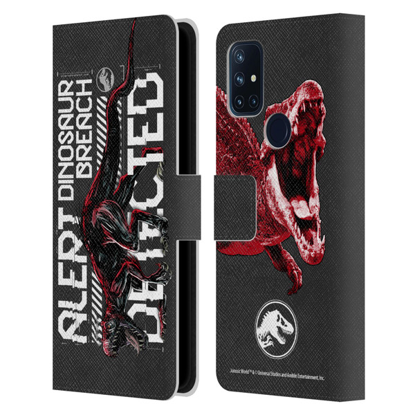 Jurassic World Fallen Kingdom Key Art Dinosaur Breach Leather Book Wallet Case Cover For OnePlus Nord N10 5G