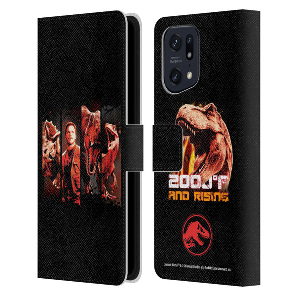 Jurassic World Fallen Kingdom Key Art Character Frame Leather Book Wallet Case Cover For OPPO Find X5