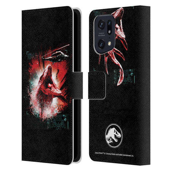Jurassic World Fallen Kingdom Key Art Mosasaurus Leather Book Wallet Case Cover For OPPO Find X5