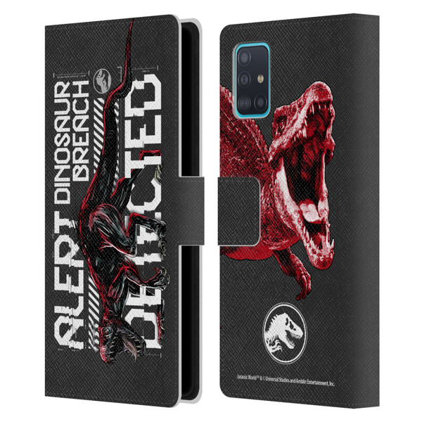 Jurassic World Fallen Kingdom Key Art Dinosaur Breach Leather Book Wallet Case Cover For Samsung Galaxy A51 (2019)