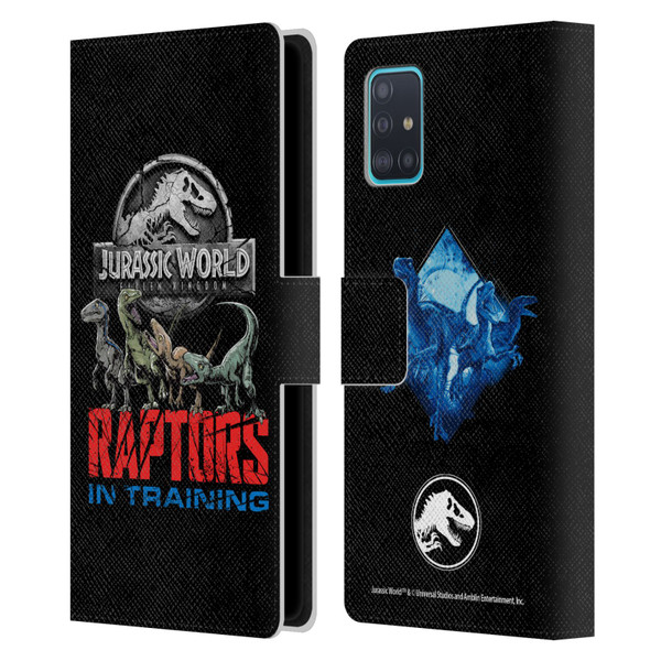 Jurassic World Fallen Kingdom Key Art Raptors In Training Leather Book Wallet Case Cover For Samsung Galaxy A51 (2019)