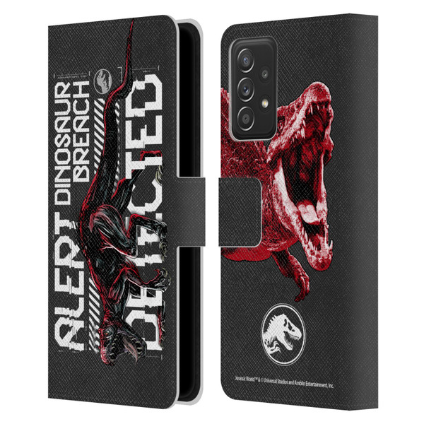 Jurassic World Fallen Kingdom Key Art Dinosaur Breach Leather Book Wallet Case Cover For Samsung Galaxy A52 / A52s / 5G (2021)