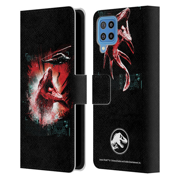 Jurassic World Fallen Kingdom Key Art Mosasaurus Leather Book Wallet Case Cover For Samsung Galaxy F22 (2021)