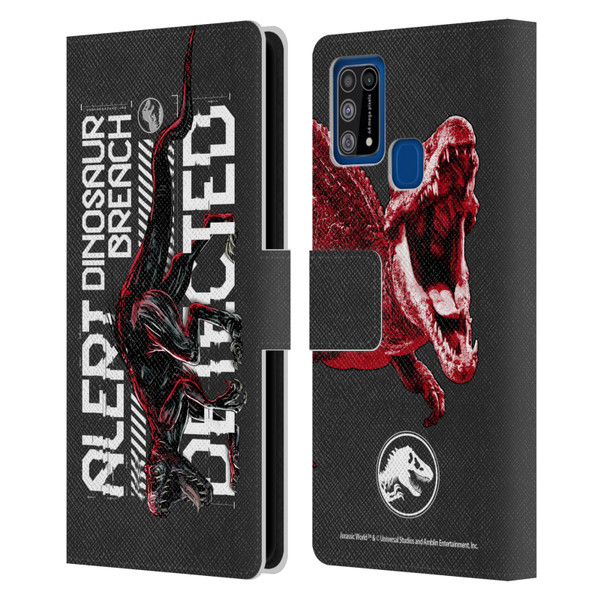 Jurassic World Fallen Kingdom Key Art Dinosaur Breach Leather Book Wallet Case Cover For Samsung Galaxy M31 (2020)