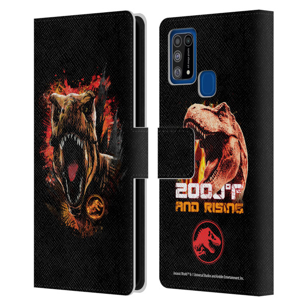 Jurassic World Fallen Kingdom Key Art T-Rex Art Leather Book Wallet Case Cover For Samsung Galaxy M31 (2020)
