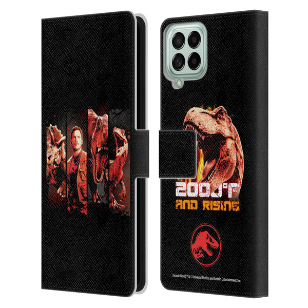 Jurassic World Fallen Kingdom Key Art Character Frame Leather Book Wallet Case Cover For Samsung Galaxy M53 (2022)