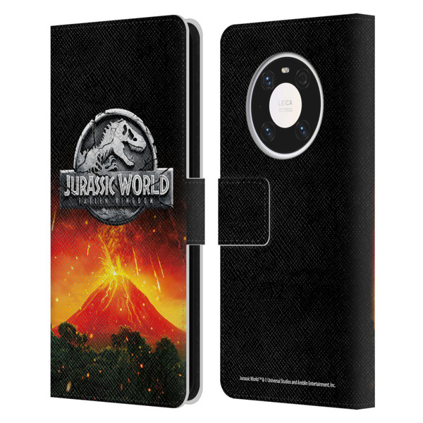 Jurassic World Fallen Kingdom Logo Volcano Eruption Leather Book Wallet Case Cover For Huawei Mate 40 Pro 5G
