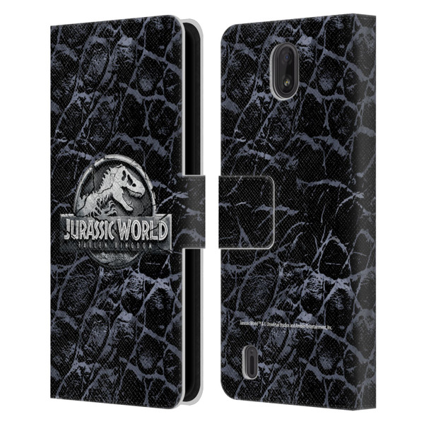 Jurassic World Fallen Kingdom Logo Dinosaur Scale Leather Book Wallet Case Cover For Nokia C01 Plus/C1 2nd Edition