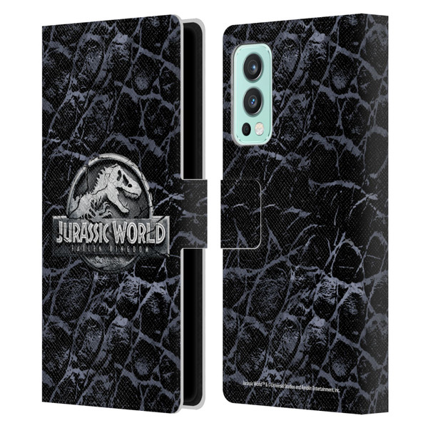 Jurassic World Fallen Kingdom Logo Dinosaur Scale Leather Book Wallet Case Cover For OnePlus Nord 2 5G