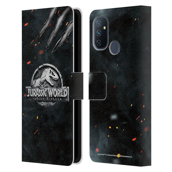 Jurassic World Fallen Kingdom Logo Dinosaur Claw Leather Book Wallet Case Cover For OnePlus Nord N100